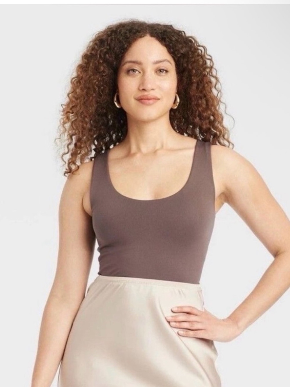 Seamless Scoop Neck Tank with built in Bra